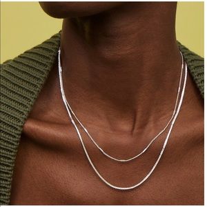 Jenny Bird Layered Silver Necklace Brand New